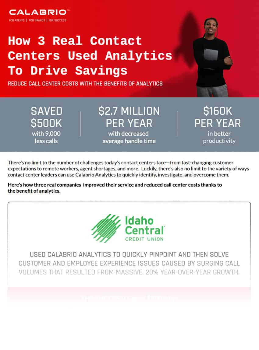 How 3 Real Contact Centres Used Analytics to Drive Savings