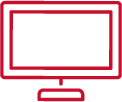 Graphic of red computer screen
