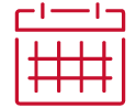 red graphic of self-scheduling calendar