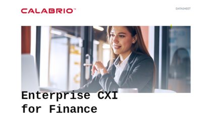 Text on image saying Enterprise CXI for Finance