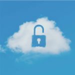 cloud with blue lock in it- cloud security